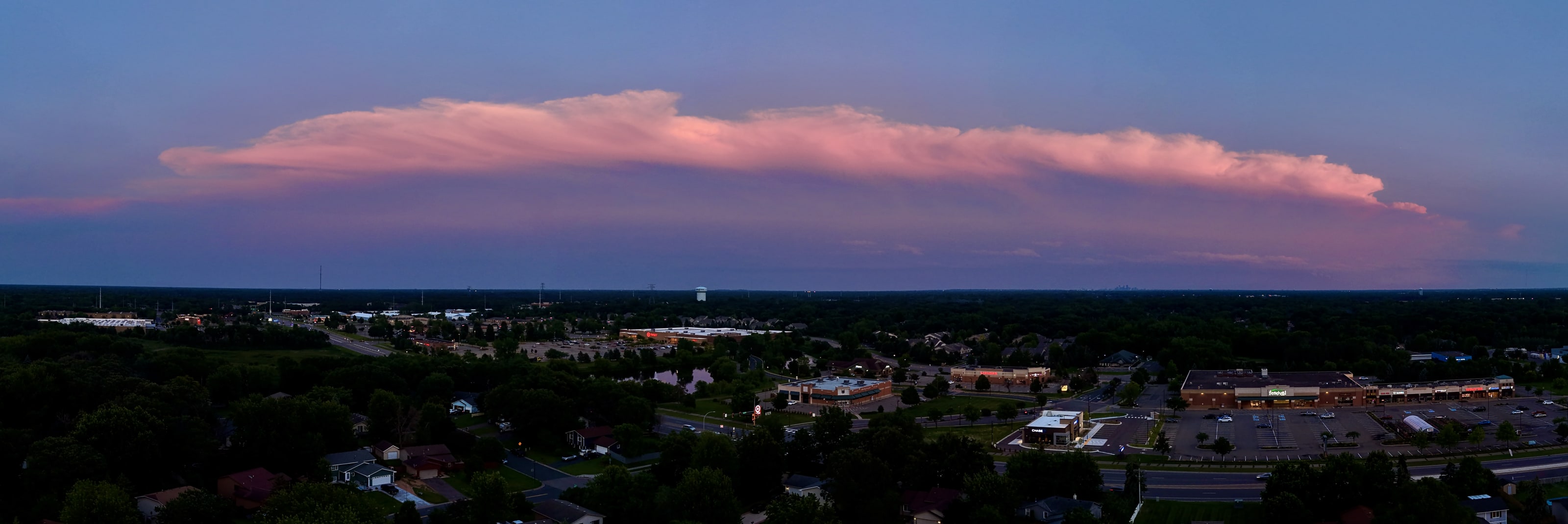 Expansive aerial panorama of the northern horizon